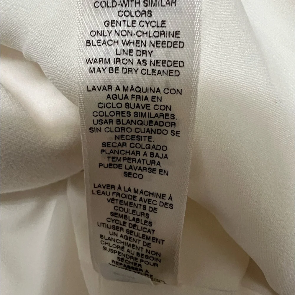 White House Black Market White Peplum Blazer long bell sleeve size 10 - Picture 8 of 9